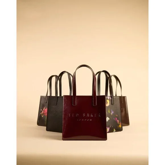 Women's ICON Tote Small Black Multi Polyurethane Stylish Embossed Branding